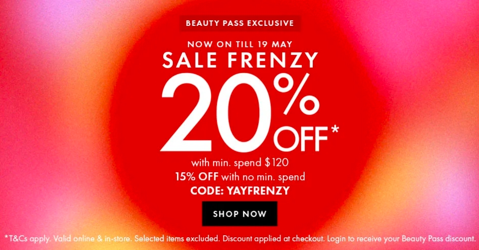 丝芙兰官网Sale Frenzy促销：20%折扣！@ Sephora